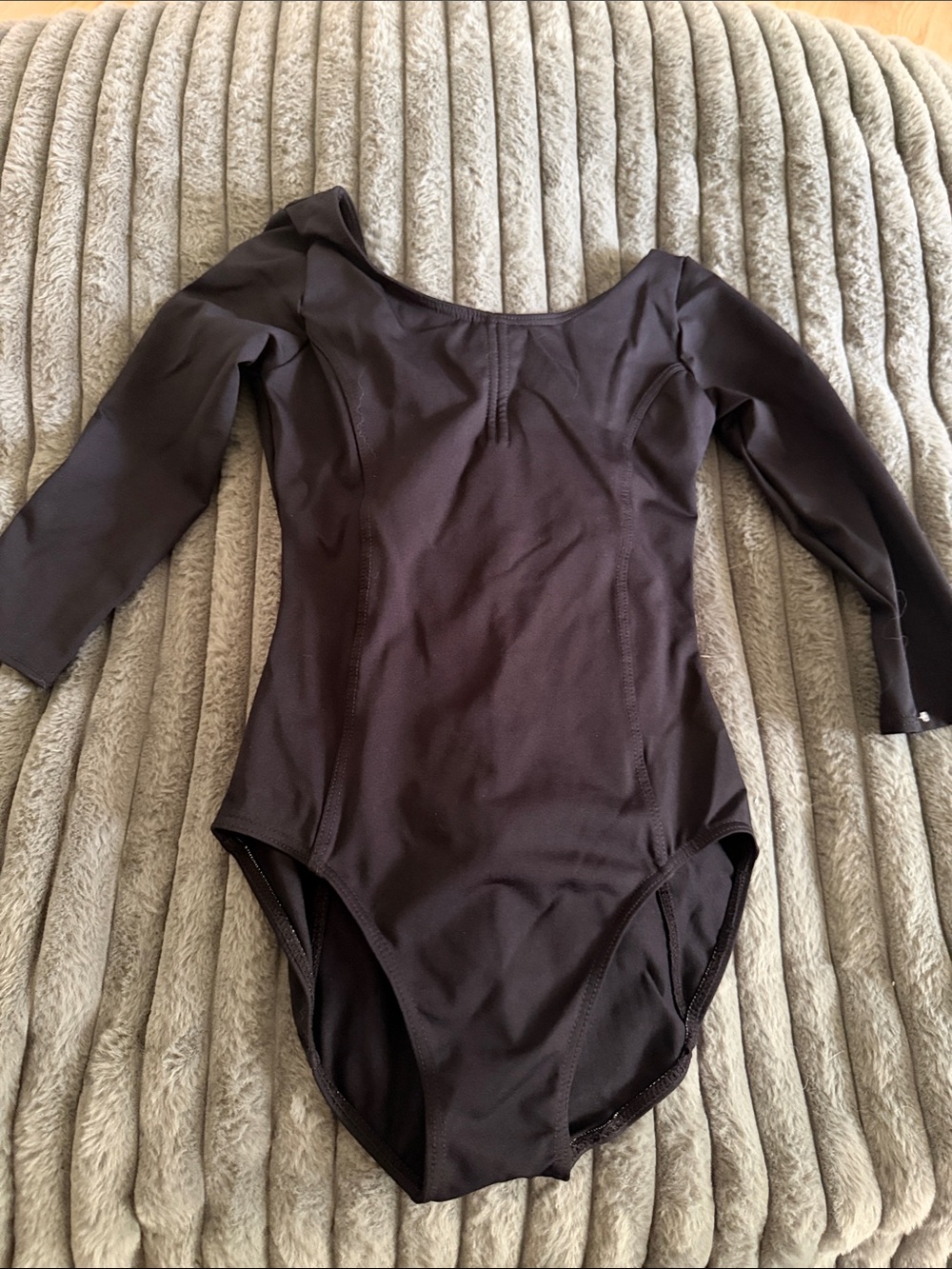 Black 3/4-Sleeve Leotard